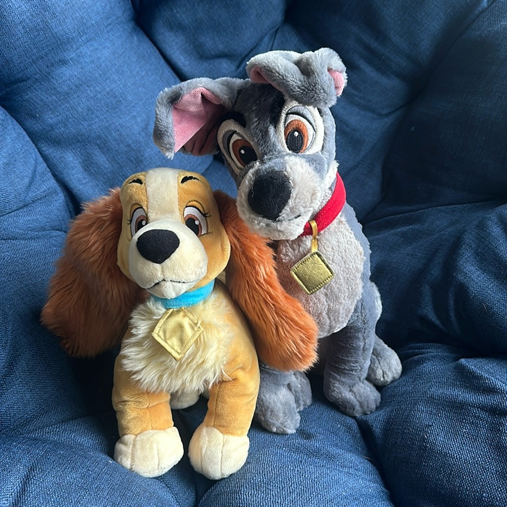Disney store Lady and the tramp stuffed animals.